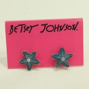 Betsey Johnson Starfish Stud Earrings Blue earring